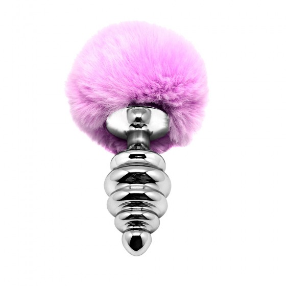 PLUG ANAL DE METAL ALIVE ROSCA COM POMPOM  L