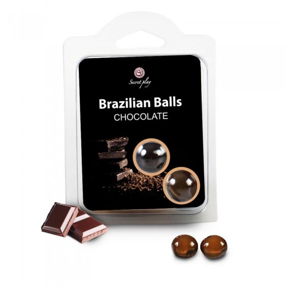 BOLAS LUBRIFICANTES BEIJÁVEIS BRAZILIAN BALLS  CHOCOLATE 2 x 4GR