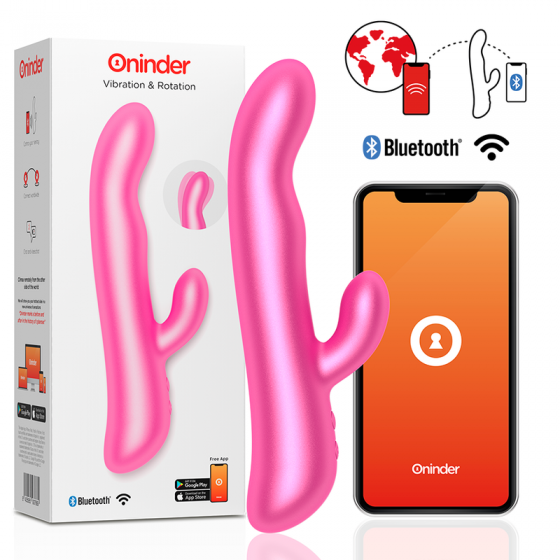 VIBRADOR ONINDER™ - OSLO VIBRAÇÃO E ROTAÇÃO ROSA - APP GRATUITA