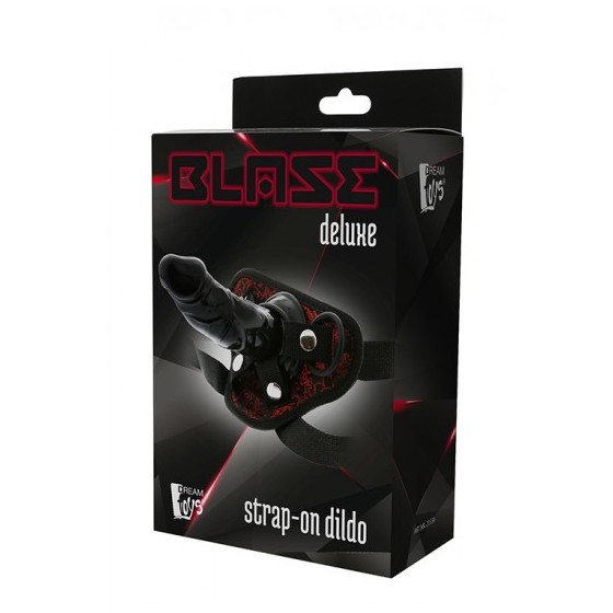 STRAP-ON BLAZE DELUXE DILDO 13CM PRETO