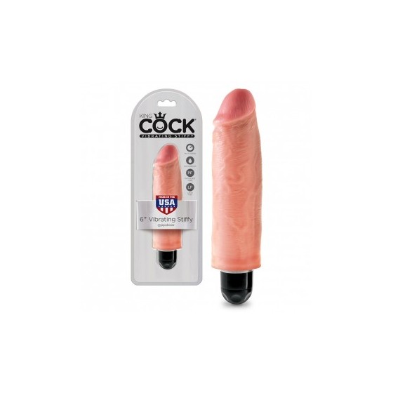 VIBRADOR REALÍSTICO KING COCK VIBRATING STIFFY 6” BRANCO