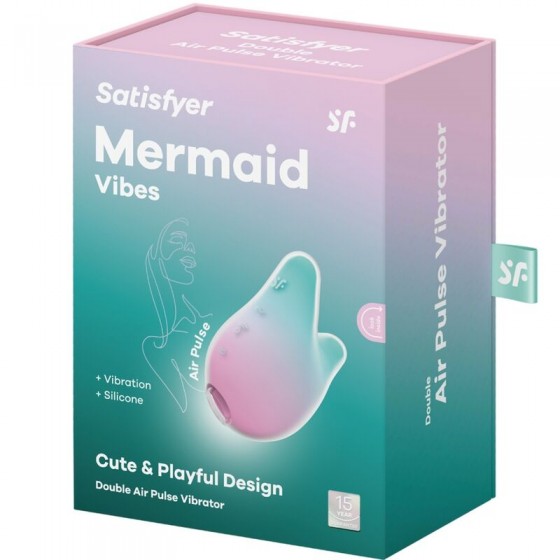 ESTIMULADOR SATISFYER - MERMAID + VIBRADOR MENTA E ROSA
