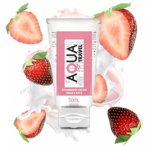 LUBRIFICANTE À BASE DE ÁGUA DE CREME DE MORANGO – 50 ML