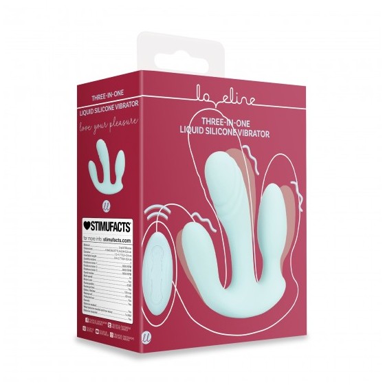 ESTIMULADOR SILICONE 3 em 1 LOVELINE C/ COMANDO USB