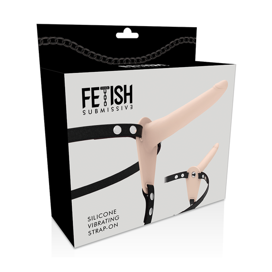 STRAP-ON FETISH SUBMISSIVE C/VIBRAÇÃO FLESH USB 15 CM