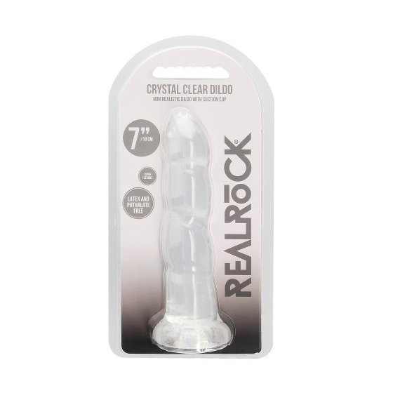 DILDO REALROCK NON-REALISTIC CRYSTAL CLEAR 7 /17 CM TRANSP.