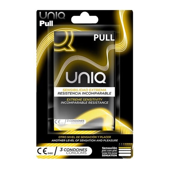 PRESERVATIVOS UNIQ C/ TIRAS SEM LÁTEX 3 UNIDADES