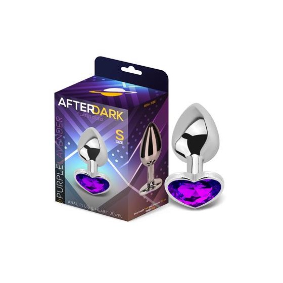PLUG ANAL AFTERDARK CORAÇÃO PRATEADO LILÁS  S